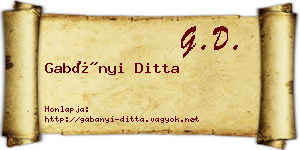 Gabányi Ditta névjegykártya